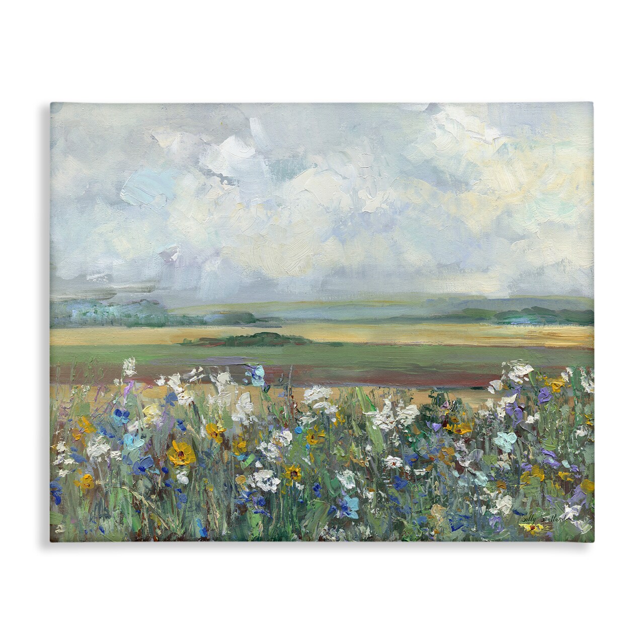 Stupell Industries County Meadow Clouds Overhead Canvas Design By Sally Swatland